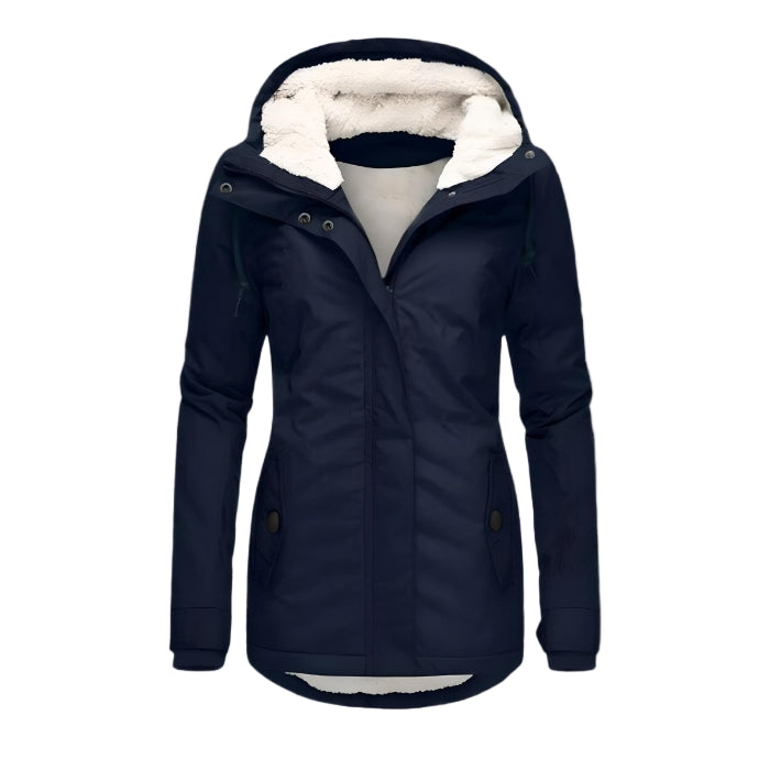 Women's Waterproof Winter Jacket with Hood & Pockets 3