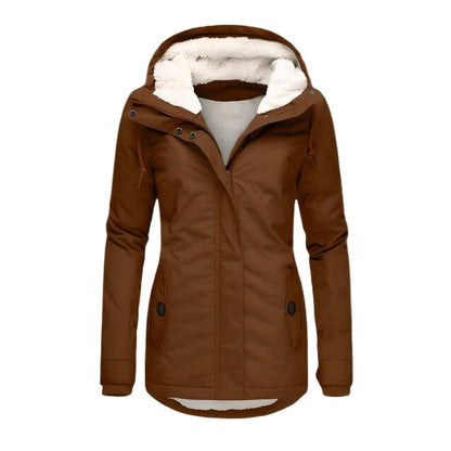 Women's Waterproof Winter Jacket with Hood & Pockets 4