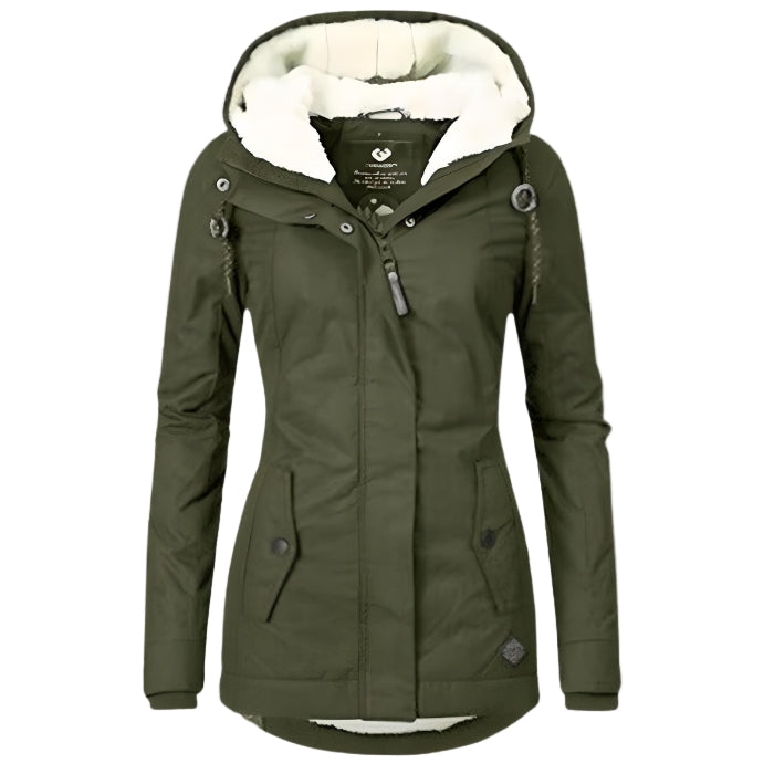 Women's Waterproof Winter Jacket with Hood & Pockets 5