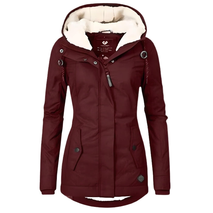 Women's Waterproof Winter Jacket with Hood & Pockets 6