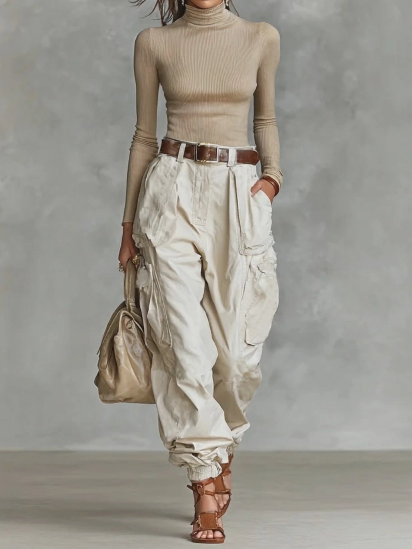 Women's Parachute Cargo Pants — Elastic Waist & Cinched Ankle 4