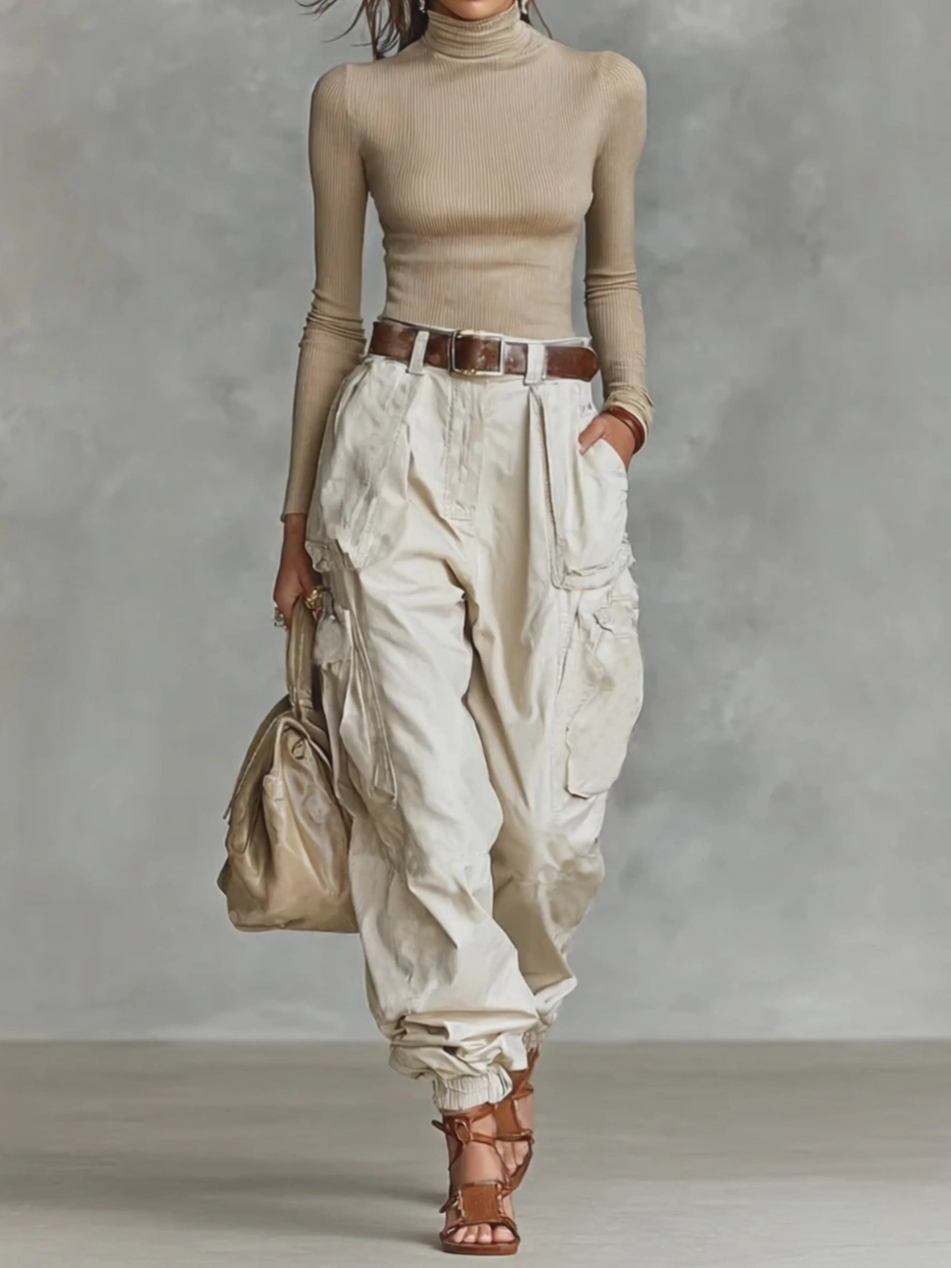 Women's Parachute Cargo Pants — Elastic Waist & Cinched Ankle 4