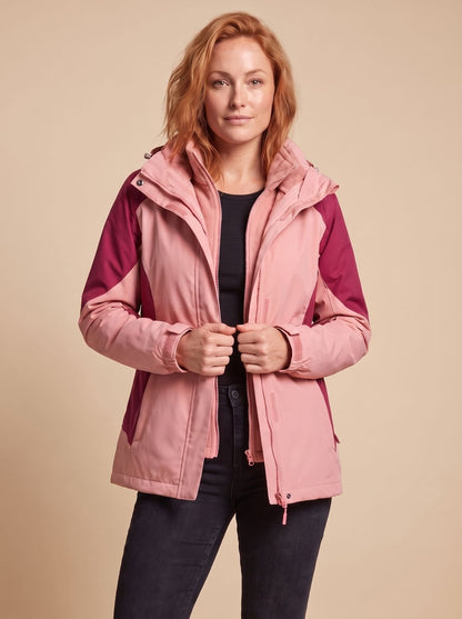 Women's 2-in-1 Softshell Fleece Jacket — Hooded Outdoor Coat 2
