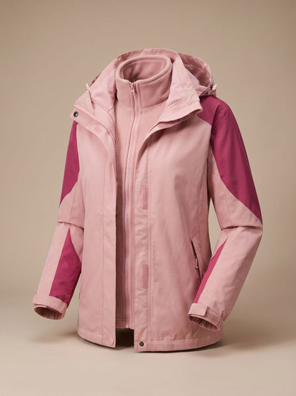 Women's 2-in-1 Softshell Fleece Jacket — Hooded Outdoor Coat 5