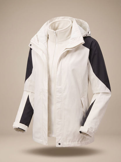 Women's 2-in-1 Softshell Fleece Jacket — Hooded Outdoor Coat 6