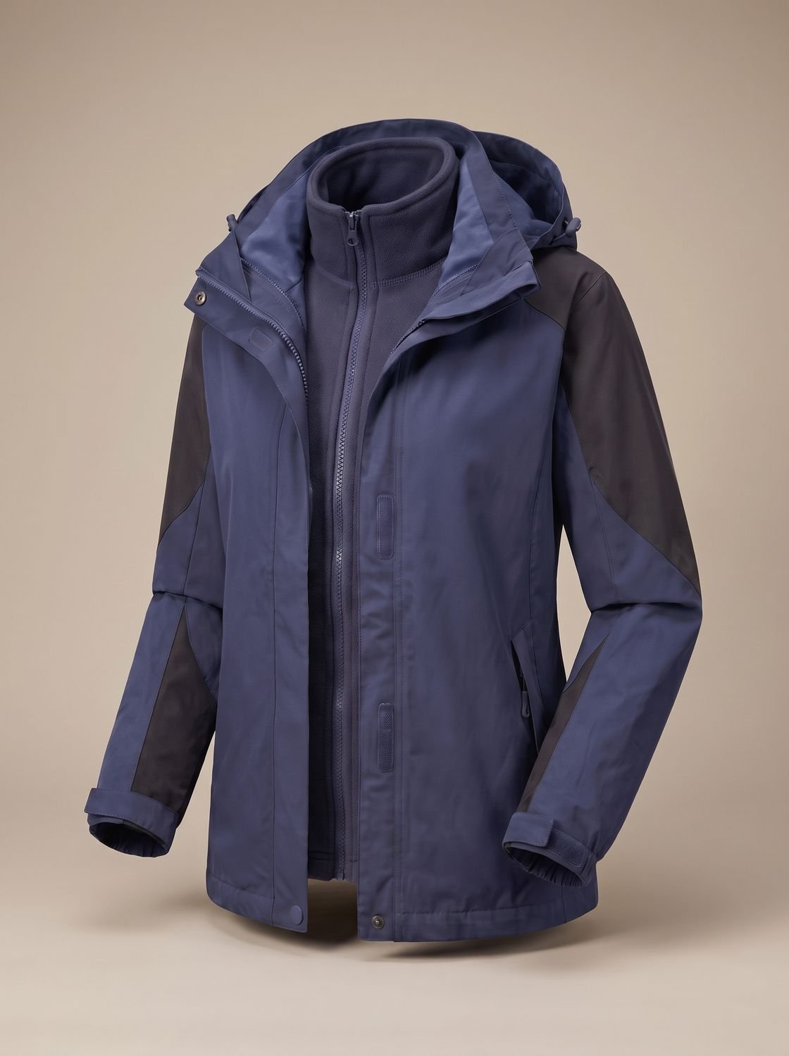Women's 2-in-1 Softshell Fleece Jacket — Hooded Outdoor Coat 7