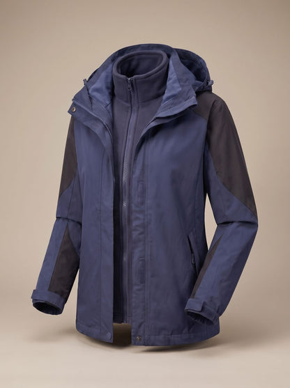 Women's 2-in-1 Softshell Fleece Jacket — Hooded Outdoor Coat 7