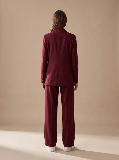 Women's Double-Breasted Tailored Blazer & Wide-Leg Suit Set 13