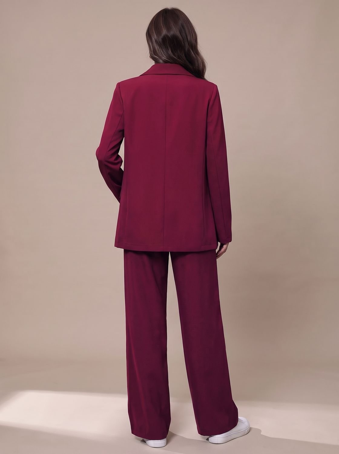 Women's Double-Breasted Tailored Blazer & Wide-Leg Suit Set 3