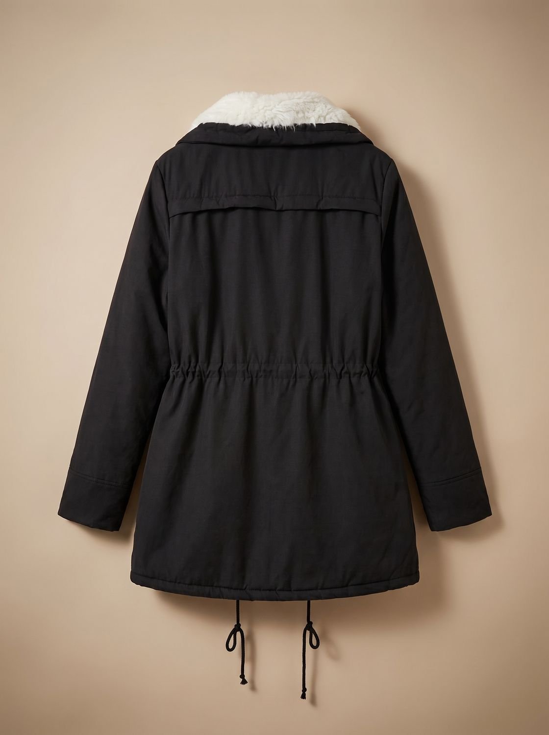 Women's Faux-Fur Collar Winter Parka Coat — Drawstring Waist 4