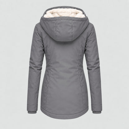 Women's Waterproof Winter Jacket with Hood & Pockets
