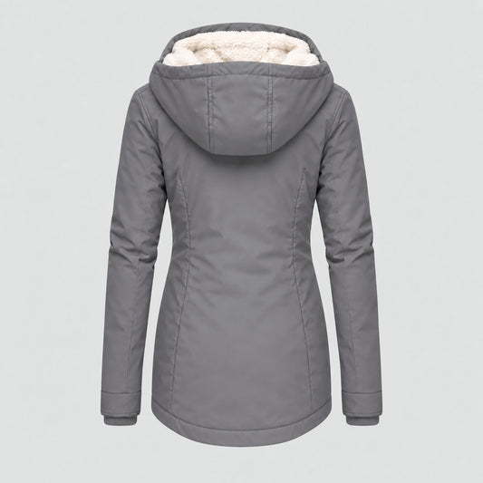 Women's Waterproof Winter Jacket with Hood & Pockets