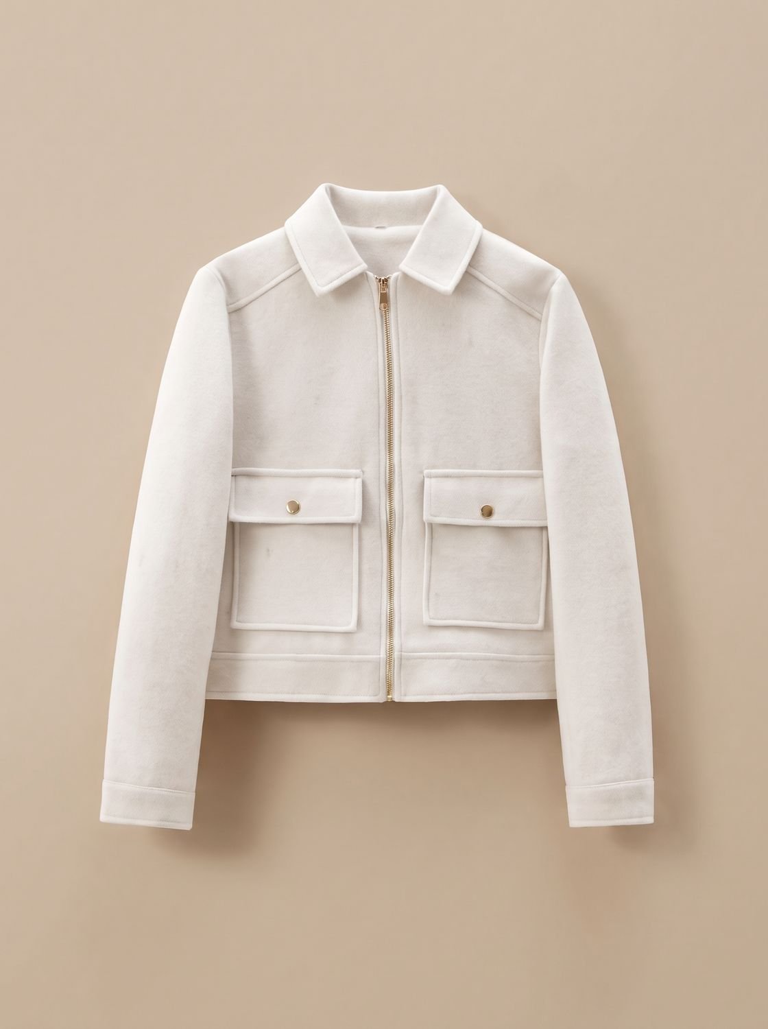 Women's Wool Blend Stand Collar Cropped Button Coat 19