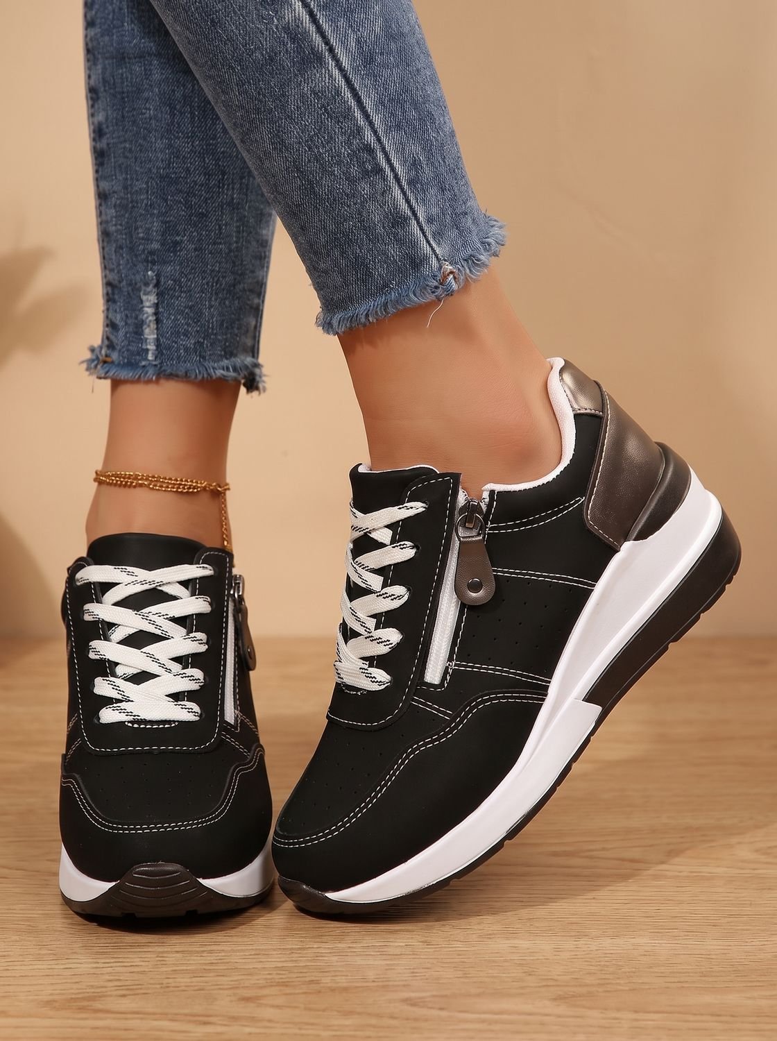 Women's Orthopedic Wedge Sneakers — Lace-Up Arch Support 4