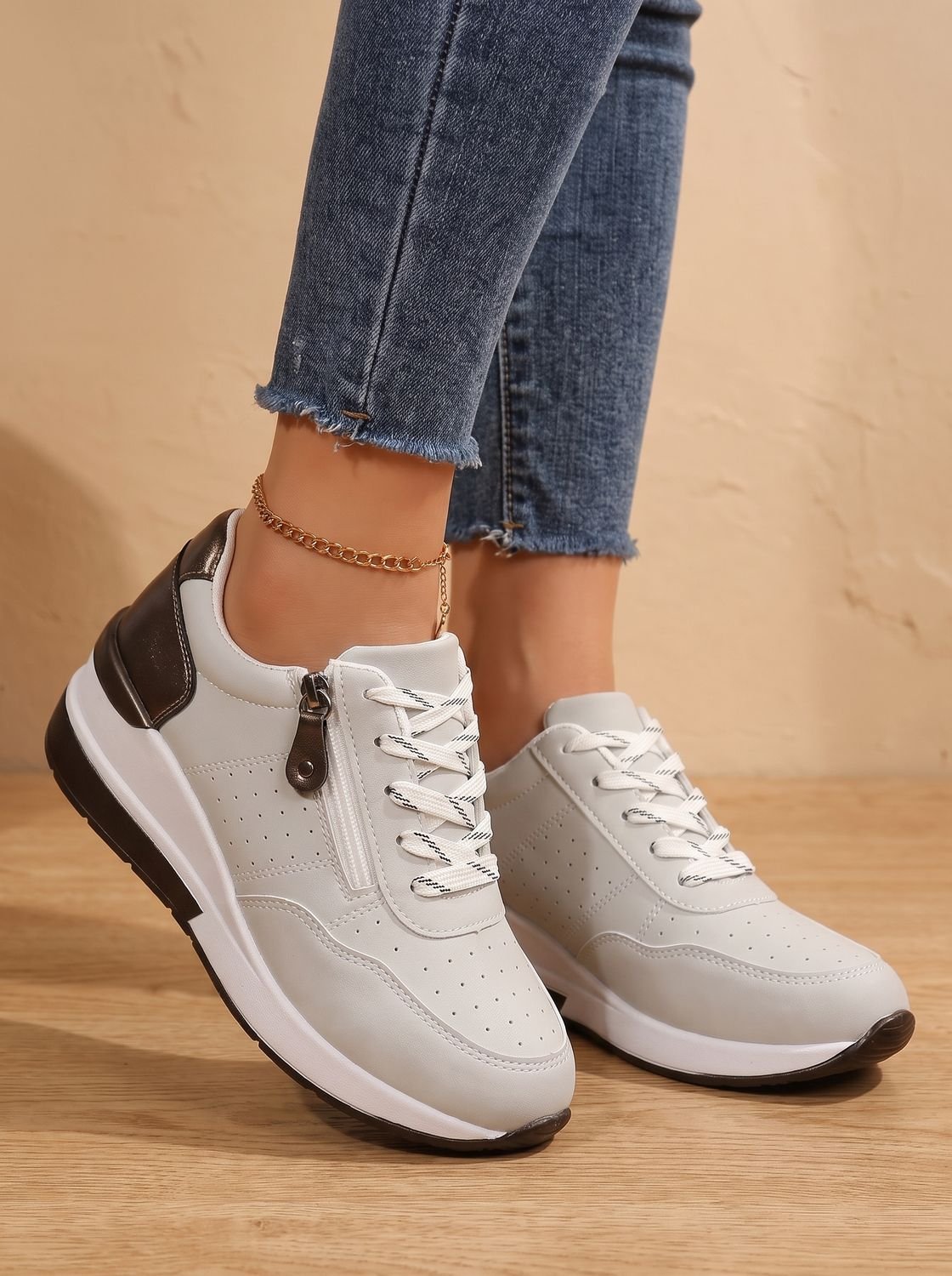 Women's Orthopedic Wedge Sneakers — Lace-Up Arch Support 8