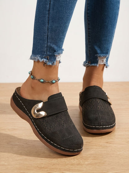Women's Orthopedic Velcro Slip-On Mule Clogs — Cushioned Sole 1