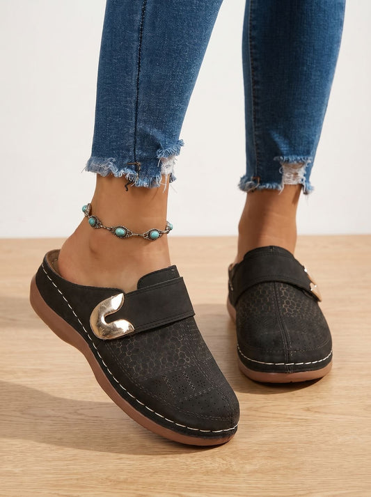 Women's Orthopedic Velcro Slip-On Mule Clogs — Cushioned Sole 1
