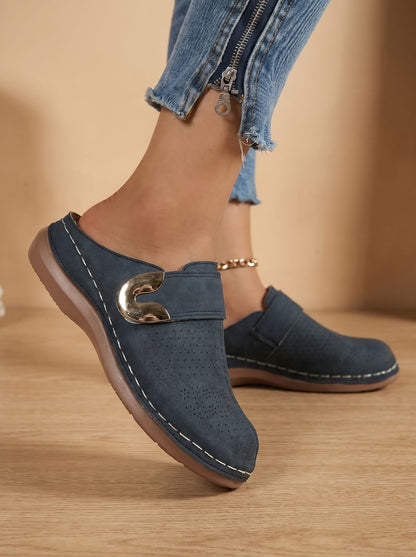 Women's Orthopedic Velcro Slip-On Mule Clogs — Cushioned Sole 5