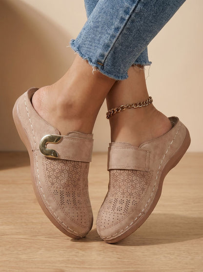 Women's Orthopedic Velcro Slip-On Mule Clogs — Cushioned Sole 6