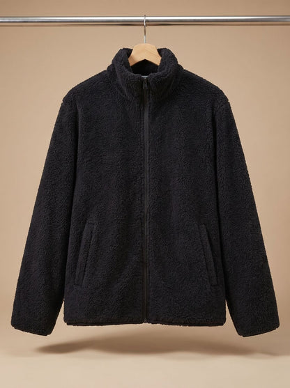 Women's Plush Full-Zip Fleece Jacket — Stand Collar 1