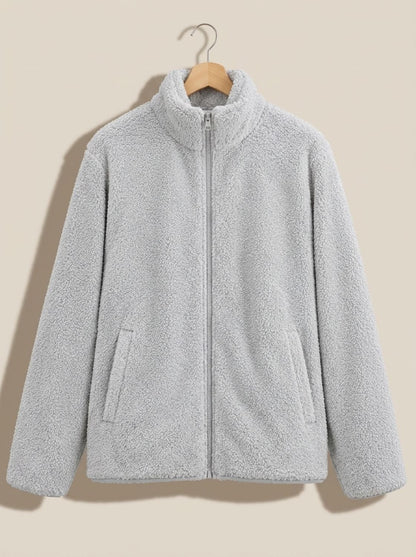 Women's Plush Full-Zip Fleece Jacket — Stand Collar 5