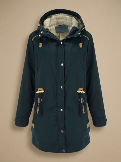 Women's Sherpa-Lined Hooded Parka Coat — Adjustable Waist 3