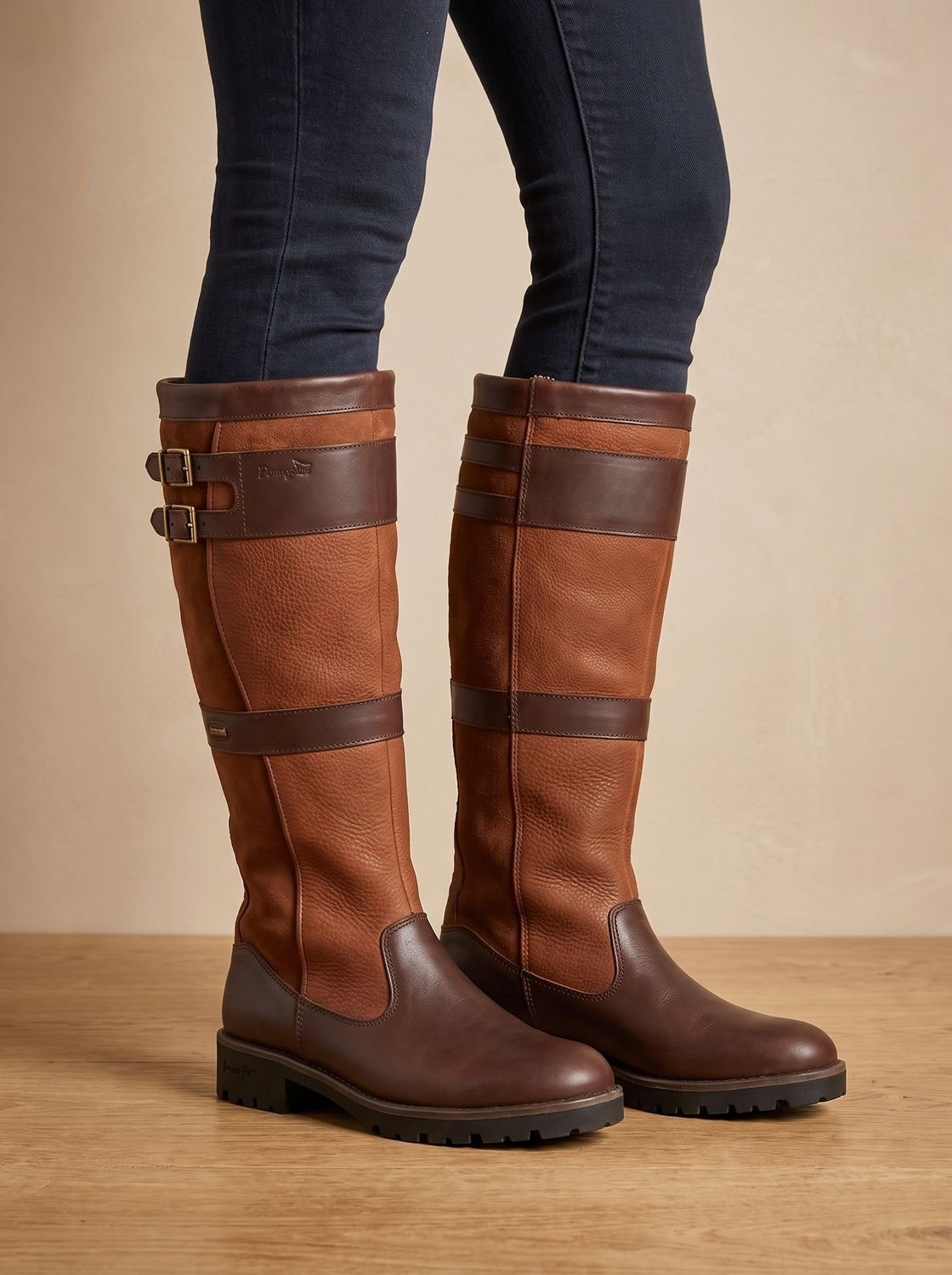 Women's Waterproof Knee-High Pull-On Boots — Double Buckle 3
